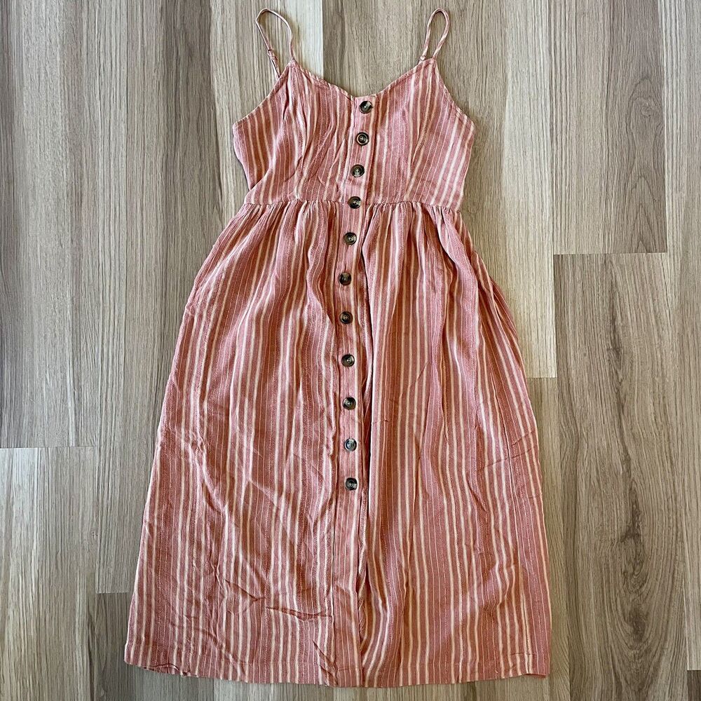American Eagle Women S Mauve Strappy Midi Sundress Boho Cottagecore Coastal Fall